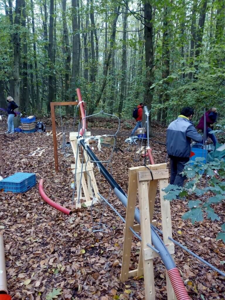 houten constructie knikkerbaan