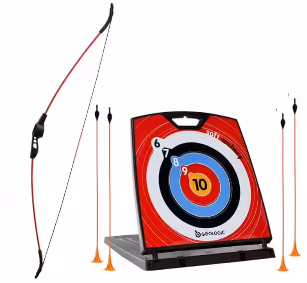 Boogschietset met boog, pijlen en doelwit
